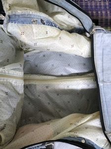 Travel bag with trolley.