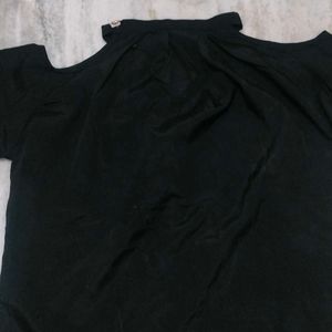 Black Cold Shoulder Top