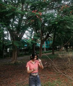 Salmon Cropped Polo Top