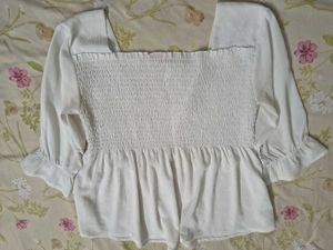White Smocked Top