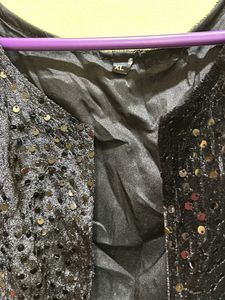 Womens Black Velvet Sequence Crop Shrug Size XL