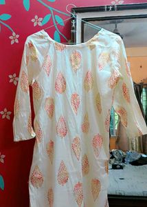 Printed Cream Kurti