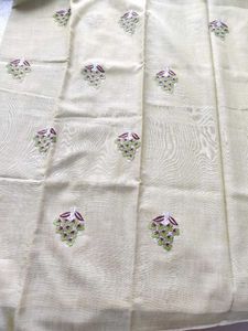 Pista Pure cotton Saree With Blouse Piece