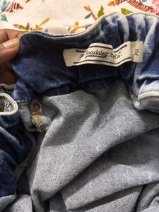 Ruffled Denim Mini Skirt