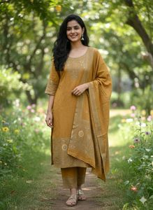 Mustard Kurta Set