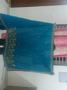 Teal Embroidered Dupatta