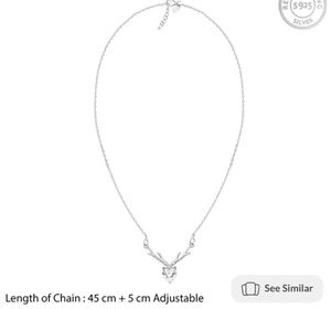 Anushka Sharma Silver Deer Heart Necklace