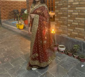 Elegant Maroon Saree