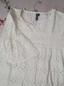White Eyelet Top