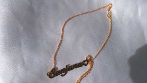 Custom &#39;Sanjana&#39; name necklace with heart detail