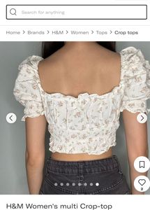 Hnm Floral Crop Top &amp; Pants Set