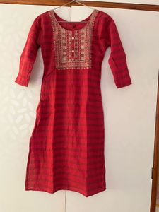 Red Kurta Pent Set