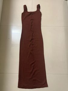 Brown Bodycon Midi Dress