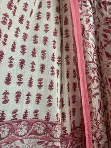 “Kalini” Floral Yoke Cotton Kurta 3piece Set