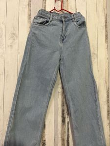 Iced Blue Wide Leg Denim