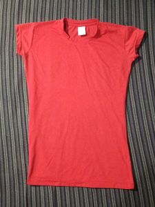 Red Basic Tee❤ Great In Look