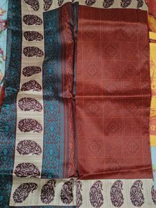 Elegant Printed Silk  Saree