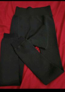 Fleece Black leggings for winter