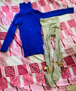 Blue Turtleneck &amp; Tights Set (FREE)
