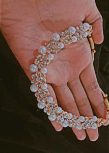 White Peral With Diamond Set