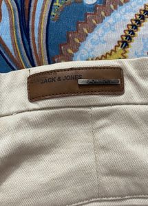 Beige Denim Mini Skirt