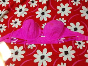 Pink Lace Strapless Bra Top