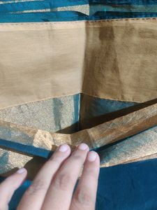 Festive Silk Sari Cyan Colour