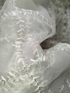 White Embroidered Net Dupatta