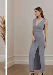 Elegant Gray Maxi Dress Price Negotiable