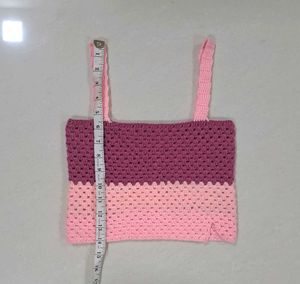 Crochet Colorblock Crop Top