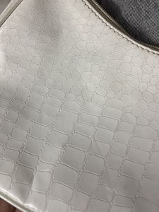 White bag with golden Chain Detail Shoulder Ba