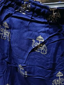 Stylish Foil Printed Pant Royal Blue