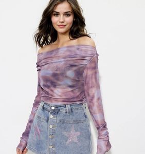 Tie-Dye Off-Shoulder Top