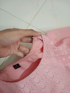 Pink Chikankari Kurta
