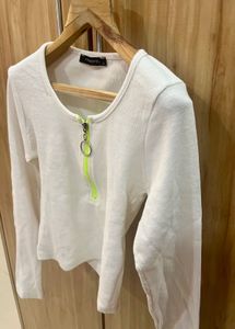 White Ribbed Top