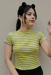 Yellow lining Crop Top