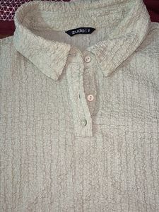 Sage Green Textured Crop Top