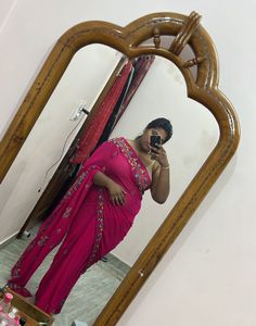 Pink Embroidered Saree