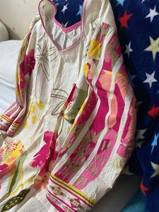 Floral Print Kurta Set (Pure Cotton)