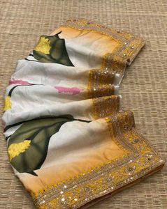 BEAUTIFUL SOFT CHINNON SILK SAREE
