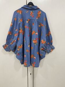 🦋 Statement Sleeves!Oversized Floral Batwing Top