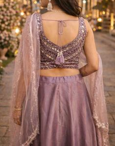 Lavender Sequin Lehenga Choli Set