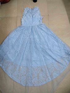 Blue Lace Hi-Lo Dress