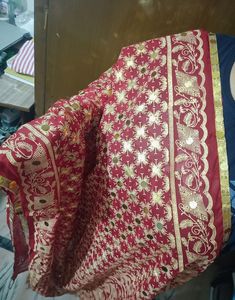 Maroon Bridal Dupatta