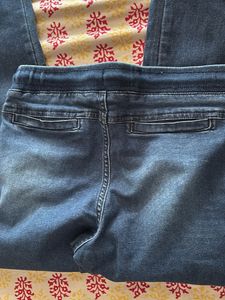 Y&amp;F Girls Denim cuffed Jeans with drawstring
