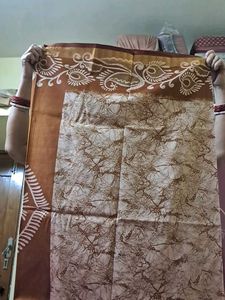Brown daily wear Saree with Blouse