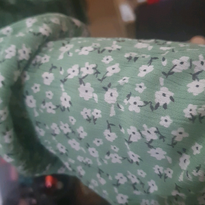 green crepe top from Westside