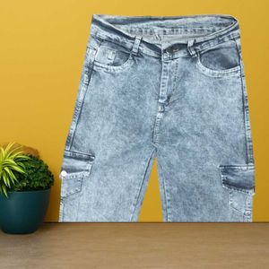 Acid Wash Cargo Jeans size 28 (O-5)