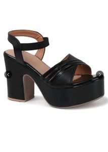 Black Block Heel Sandals