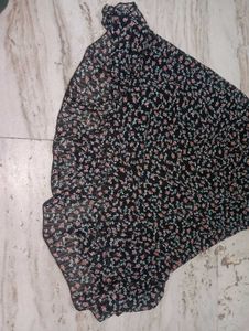 Floral Print Black Dress